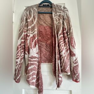 NIC+ZOE Red and Cream Cardigan